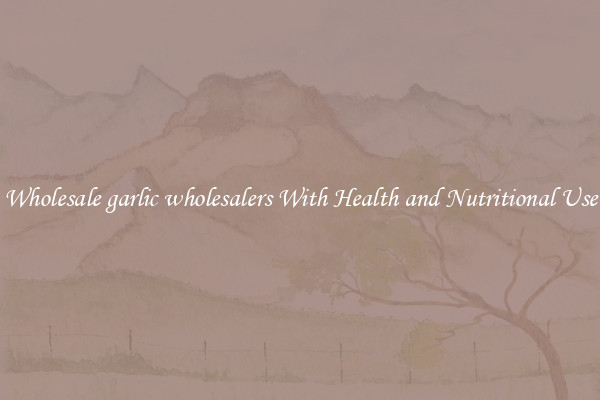 Wholesale garlic wholesalers With Health and Nutritional Use