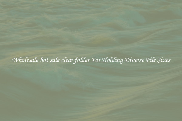 Wholesale hot sale clear folder For Holding Diverse File Sizes