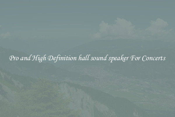 Pro and High Definition hall sound speaker For Concerts 