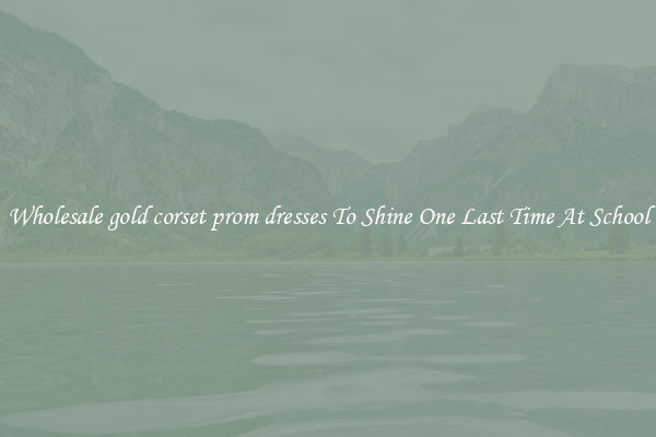 Wholesale gold corset prom dresses To Shine One Last Time At School