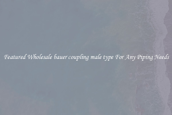 Featured Wholesale bauer coupling male type For Any Piping Needs