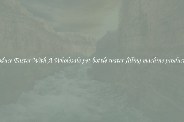 Produce Faster With A Wholesale pet bottle water filling machine production
