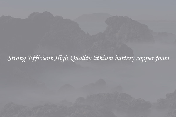 Strong Efficient High-Quality lithium battery copper foam