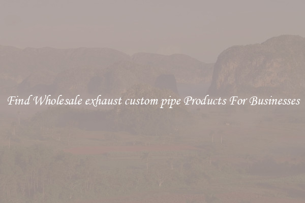 Find Wholesale exhaust custom pipe Products For Businesses