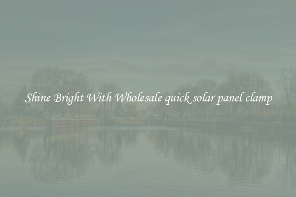 Shine Bright With Wholesale quick solar panel clamp